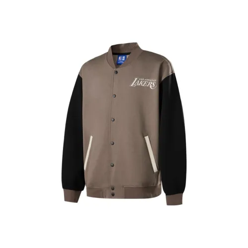 NBA Lakers James Baseball Jacket Unisex Brown Gray