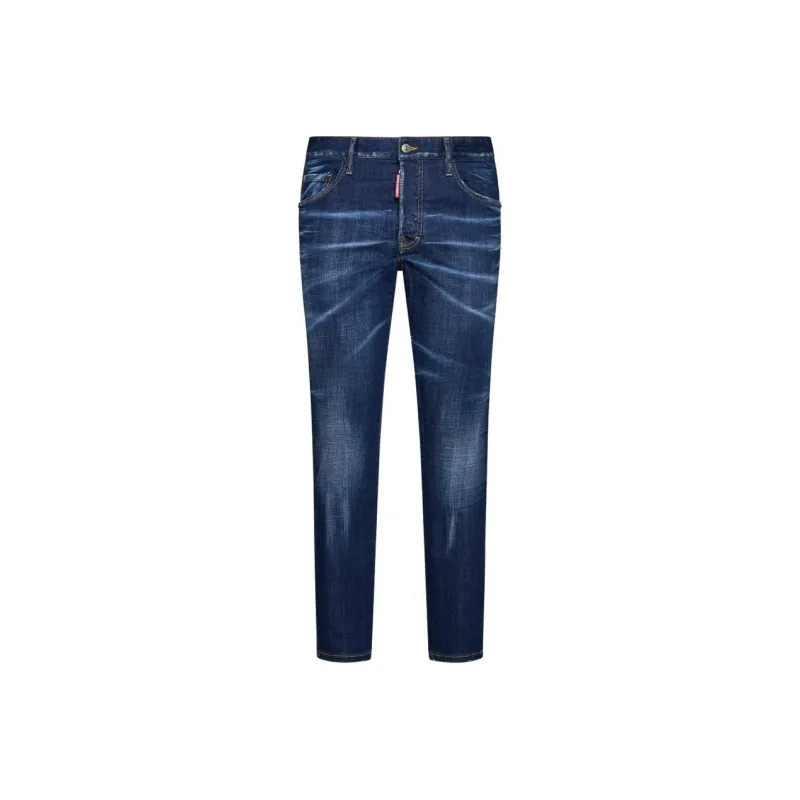 Dsquared2 Logo Patch Straight Leg Jeans-0
