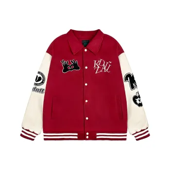 KZDALL Baseball Jacket Unisex Red