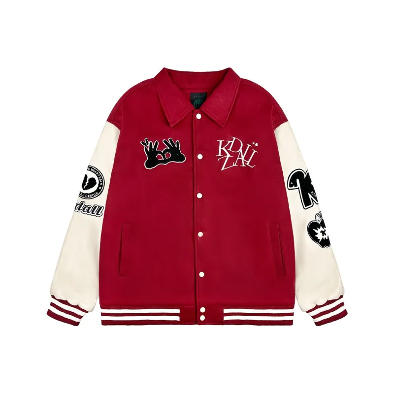 KZDALL Baseball Jacket Unisex Red-0