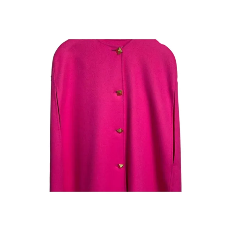 Valentino 20 Fall Winter Collection Cloak Women's Rose Red-2