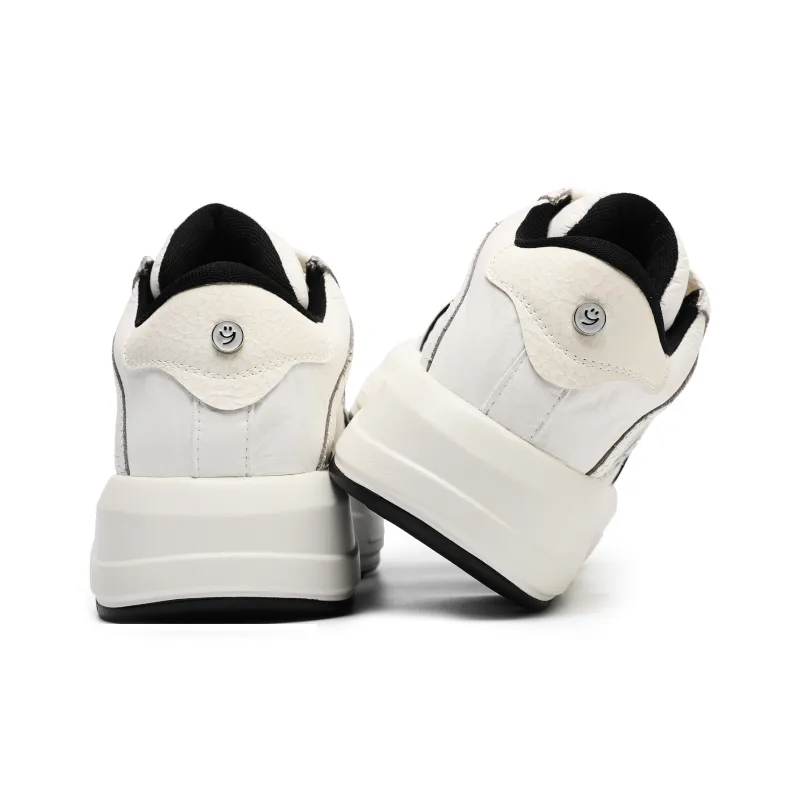 Hong Kong Meng Non slip Lightweight Low Top Skateboard Shoes Unisex White-4