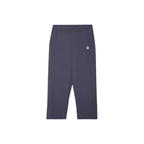 New Era Blue And White Porcelain Series Knitted Sweatpants Unisex Navy Blue