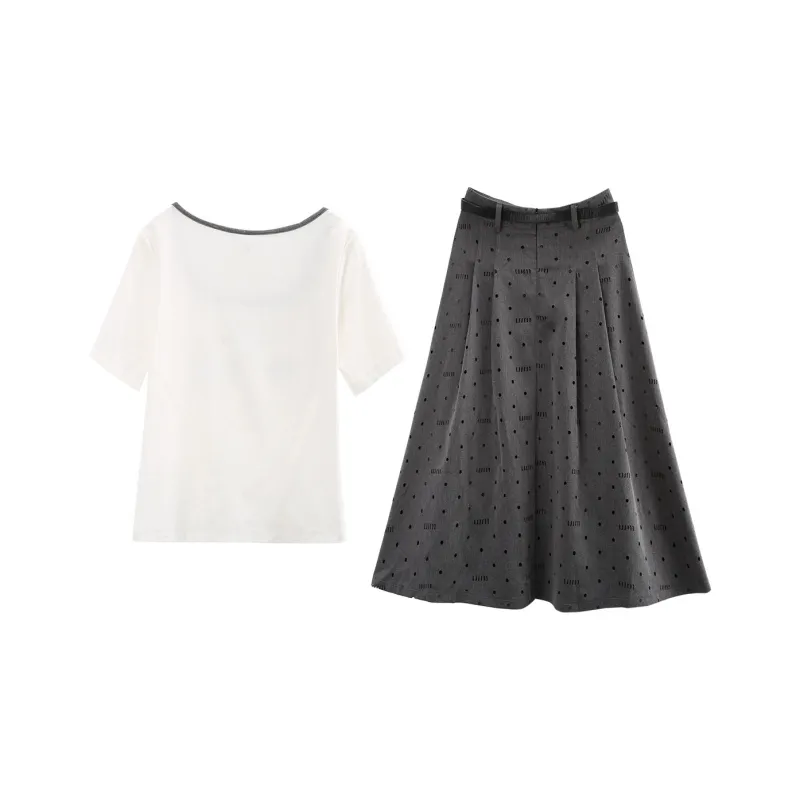 A Paradise For Awakening Skirt Set Women's Gray-1