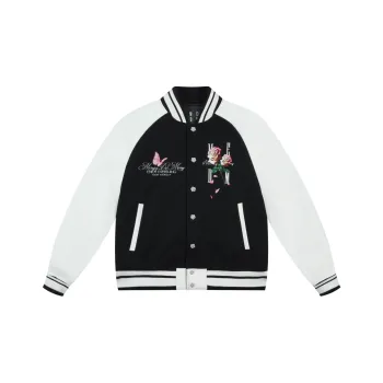 MEDM Baseball Jacket Unisex Black White