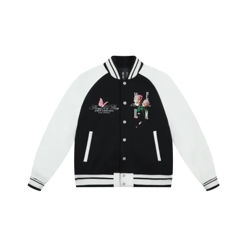 MEDM Baseball Jacket Unisex Black White