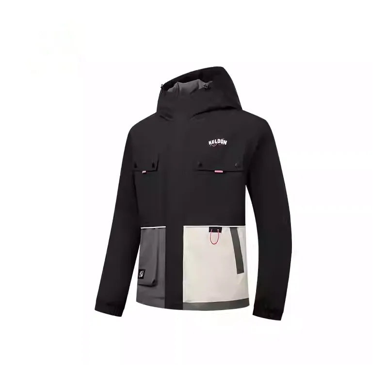 QIAODAN Sports Life Collection Trench Coat Men's Black/Phantom Gray-0