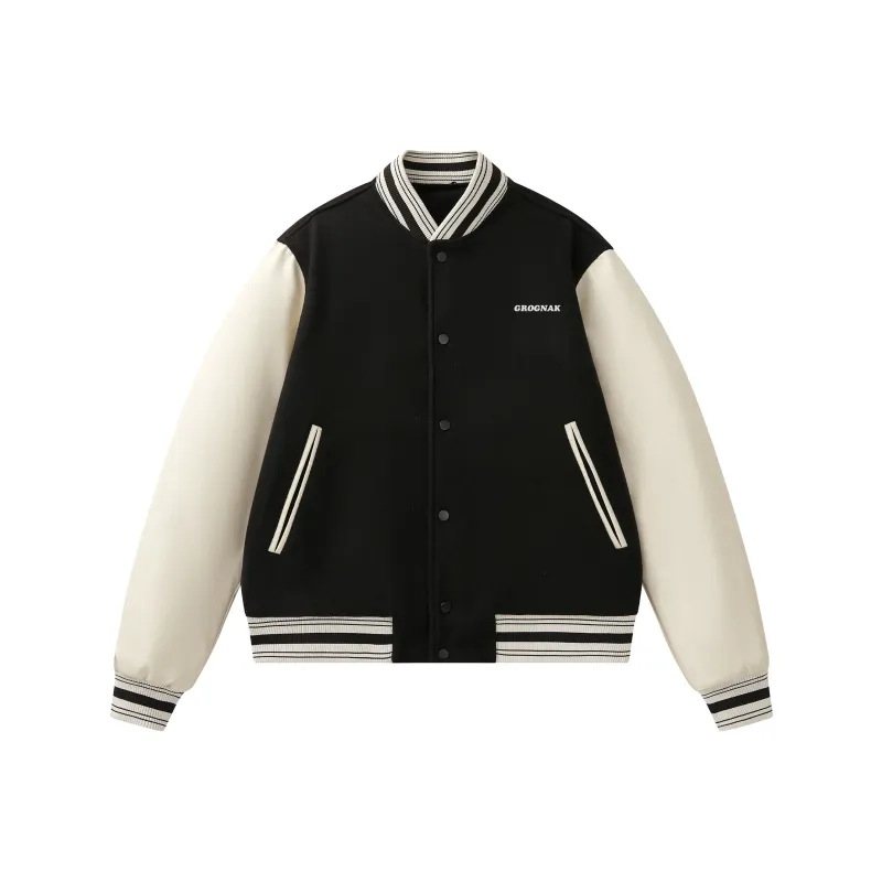 GROGNAK Baseball Jacket Unisex Black-0