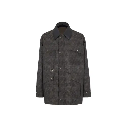 FENDI FF jacquard Waxed Coat