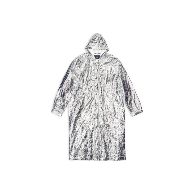 Balenciaga Trench Coat Regular Unisex Silver-0