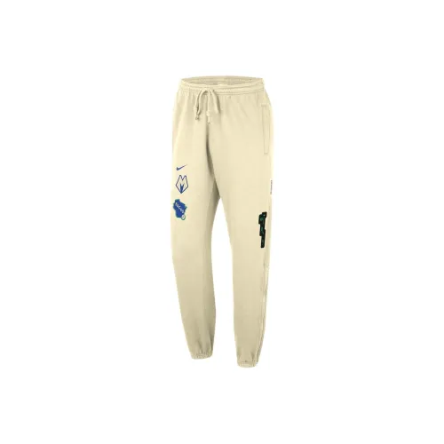 NBA x Nike Milwaukee Bucks Knitted Sports Pants Men's Beige Yellow