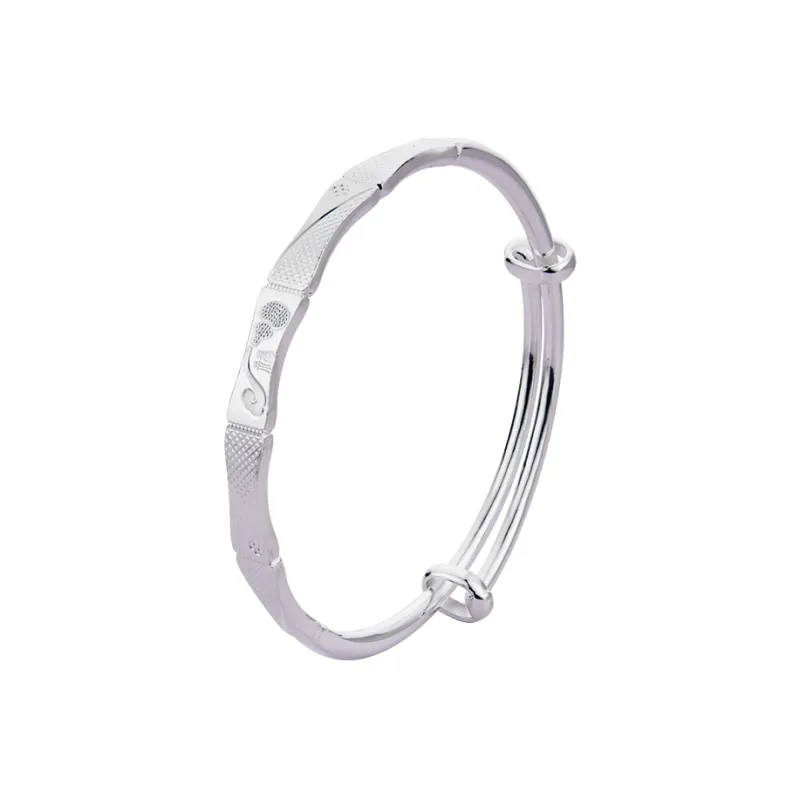 Shunqin Silver Building 999 Fine Silver Bangles Women's-0