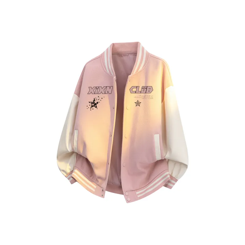 XIXN Baseball Jacket Unisex Pink-4