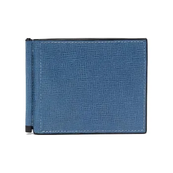 Valextra Cow Leather Wallet Men's Cobalt Blue