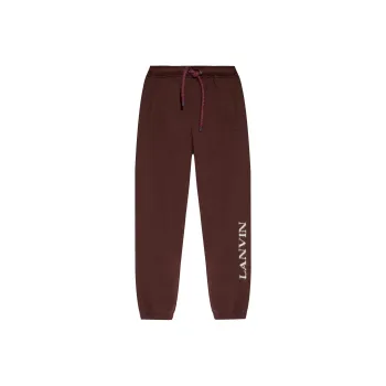 Lanvin Tubular Curb Mohair Logo Jog Pants