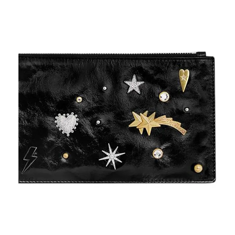 REBECCA MINKOFF Leather Clutch Medium Size Women's Black-5