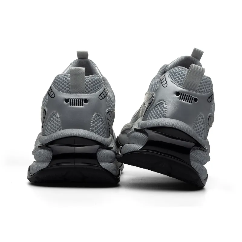 JEEP SPIRIT Height Increasing Abrasion Resistant Slip Resistant Low Top Chunky Sneakers Men's Bright Sand Silver-3