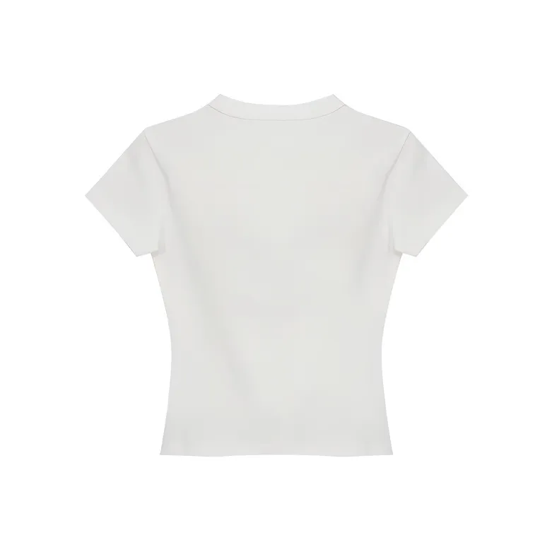 SYEEE WITH U Set in Sleeve T Shirt Women's White-1