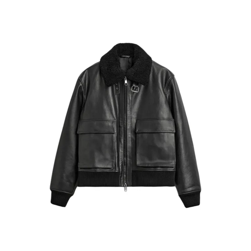 ZARA Leather Jacket Men's Black-0