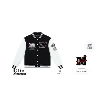MEDM x JIAMIANQISHI,LIANMINGKUAN MEDMx Kamen Rider Collaboration Collection FW24 Baseball Jacket Unisex Black