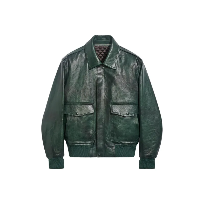BERLUTI Leather Jacket Men's Green-0