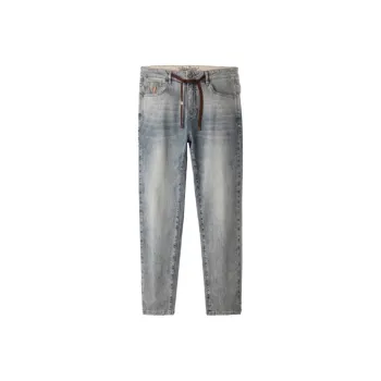 HLA x THREE BODY Jeans Men's Blue Gray Denim Gradient