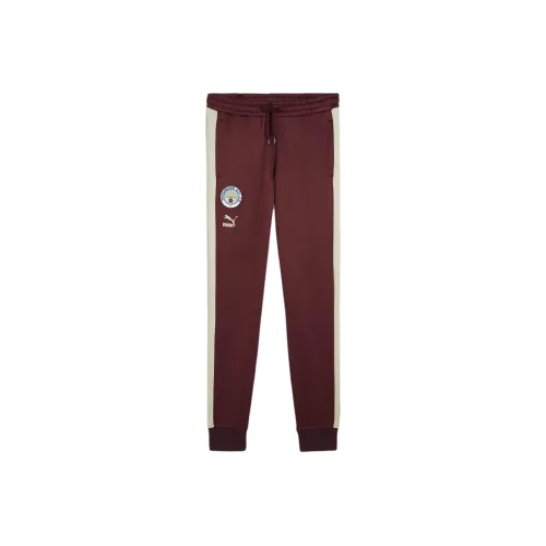 PUMA Football Heritage T7 Knitted Sports Pants Men's Burgundy