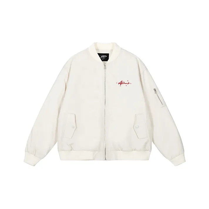 A Chock Baseball Jacket Unisex White-0