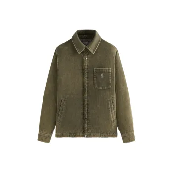 KITH FW24 Washed Corduroy Brixton Puffed Shirt Jacket Jackets Coats Men's Green