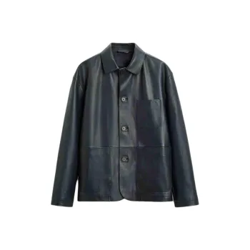 ZARA Leather Jacket Men's Sea Blue