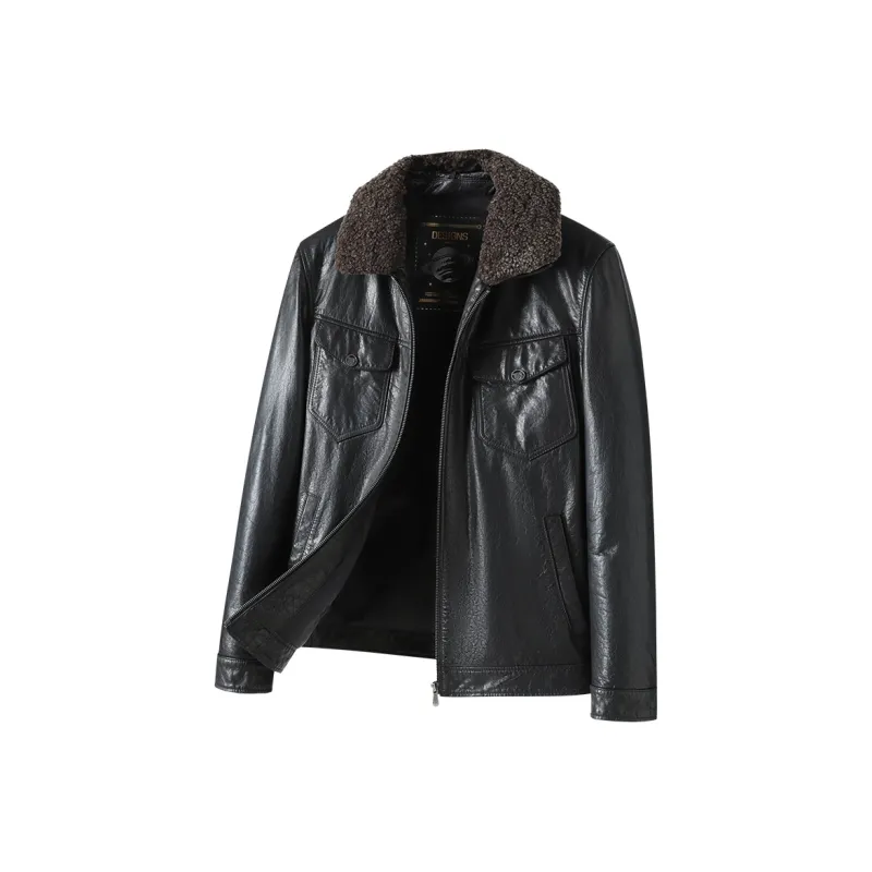 KAISER Leather Jackets Men Black-0