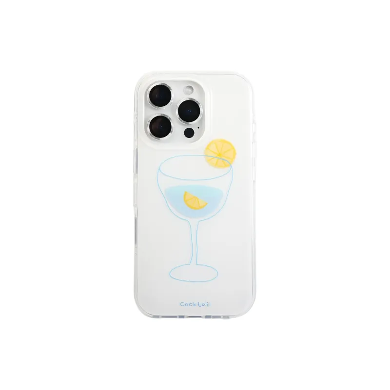 Wei Xin Acrylic Material 3D Effect Lemon Cocktail Phone Cases Compatible With IPhone 16/15 Pro Max/Apple 13/14 Pro/Max-4