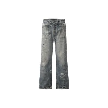MT99 Jeans Unisex Ink Splatter Blue