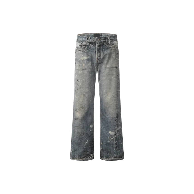 MT99 Jeans Unisex Ink Splatter Blue-0