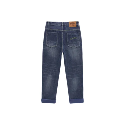 SANTASTIC Jeans Men Blue Fleece Lined