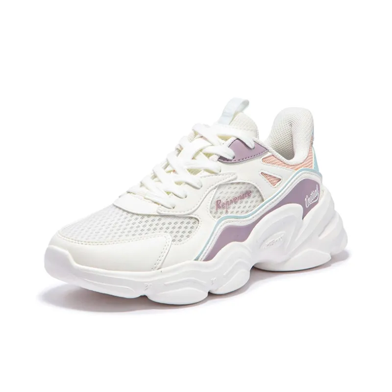 361° Slip Resistant, Breathable, And Supportive Low Top Casual Shoes Women's Feather White Lilac Gray Purple-2