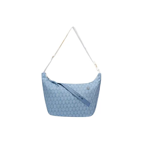 Anta Irving Series Fabric Crossbody Bag Shoulder Bag Unisex Denim Light Blue