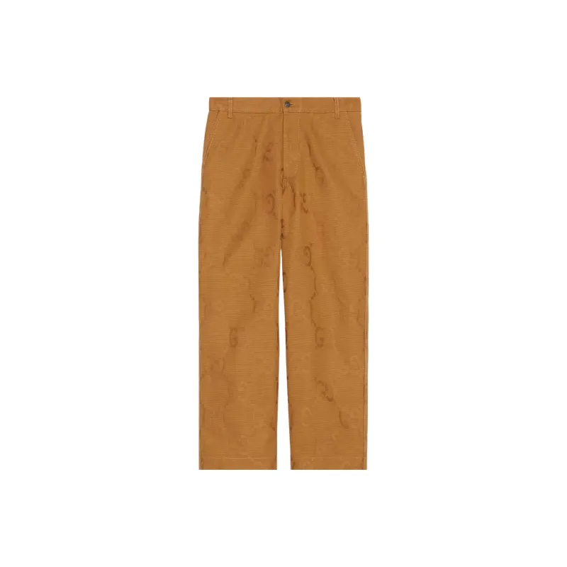 GUCCI GG jacquard Cotton Straight Trousers-0