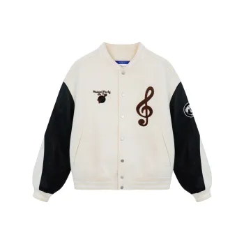 PMET Towel Embroidered Letter Baseball Jacket Unisex