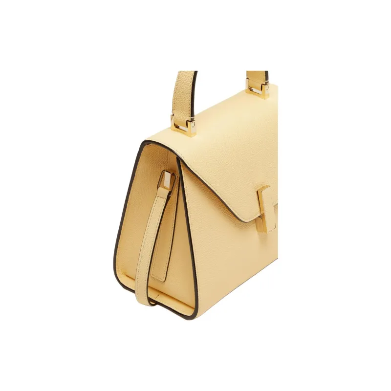 Valextra Iside Millepunte Calfskin One Shoulder Handbag Mini Women's Cream Yellow-5