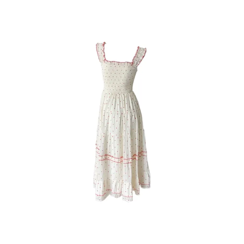 GLEE DIARY Slip Dress Women's Red Polka Dot-7