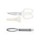 Nordic White Detachable Kitchen Shears+Scissors Set+Full Steel Fish Scalers