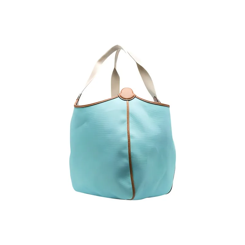 Moncler Leather With Fabric Tote Bag, Shopping Bag, Handbag Women's Light Blue-2