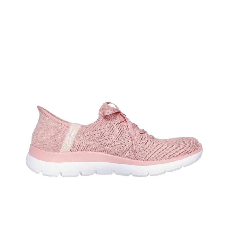 Skechers Slip ins Abrasion Resistant Breathable Low Top Running Shoes Women's Pink-1