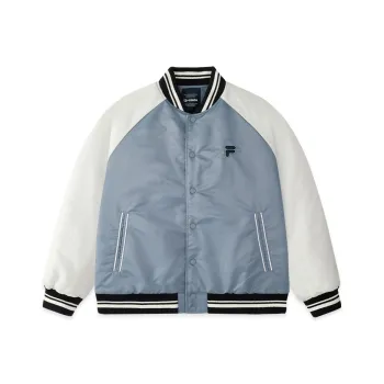 FILA FUSION Baseball Jacket Unisex Blue Beige Gray