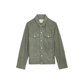 Zadig & Voltaire FW24 Leather Jacket Men's Green