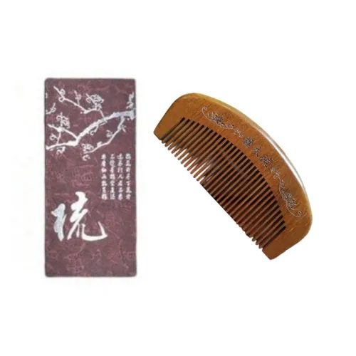 JIANYINGSHU Solid Wood Carving Home Massage Scalp Natural Golden Sandalwood Comb