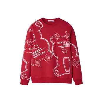 HLA Snake Year Celebration Collection Sweatshirts Men Red Pattern 01