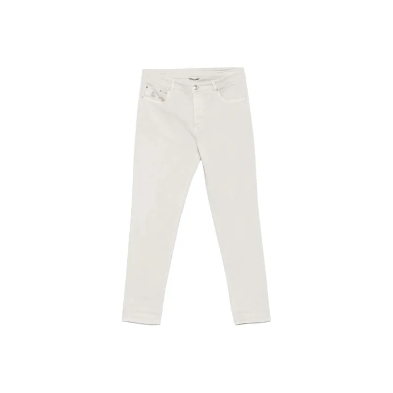 Brunello Cucinelli Logo Patch Straight Leg Jeans-0