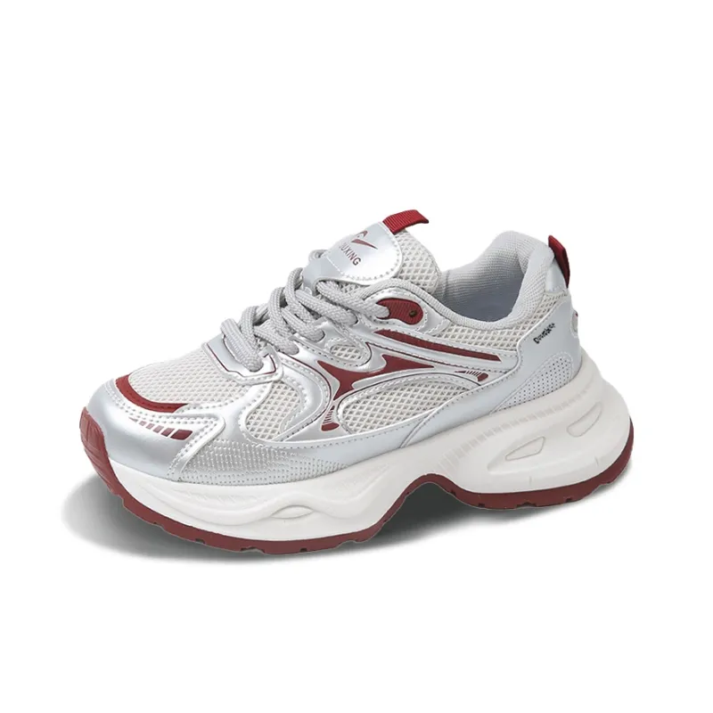 Budding Bear Height Increasing Abrasion Resistant Lightweight Breathable Slip Resistant Low Top Chunky Sneakers Women's-4